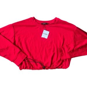 Red Long Sleeve Crop Top